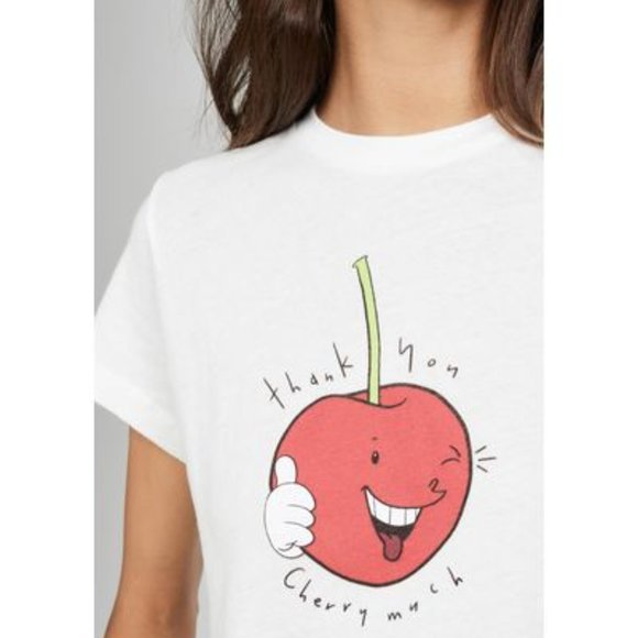 AGOLDE Cherry Baby Tee - Sz L - Picture 3 of 8